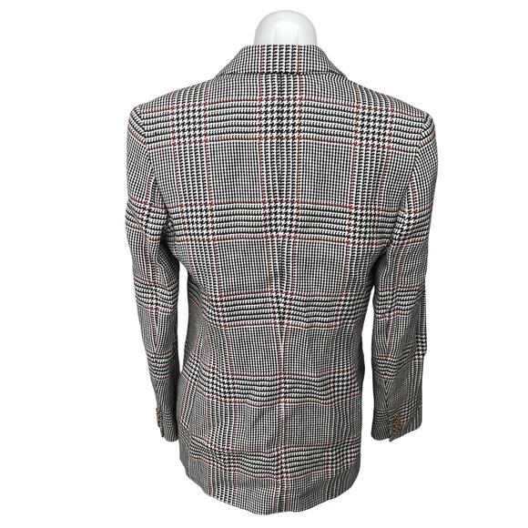 NEW LAUREN Ralph Lauren Black Linen Plaid Double Breasted Blazer Coat Jacket 10 - Picture 2 of 5